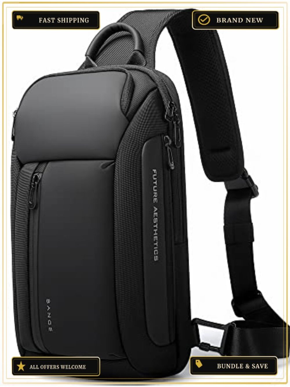 Waterproof Oxford Sling Backpack for Tablet Travel Hiking